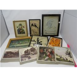 10 PICTURES, 1 INK 4 RELIGIOUS, 1 ARIZONA GEMSTONES, 2 BANFF, 1 RCMP, 1 WILDFLOWERS