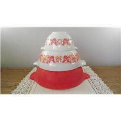 SHABBY CHIC PYREX NESTING BOWLS, NO CHIPS/CRACKS