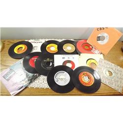 FOURTEEN 45 RECORDS IN GOLD METAL STAND