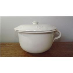 ANTIQUE POTTER THUNDER MUG/CHAMBER POT/W/LID, STAFFORDSHIRE, ENGLAND