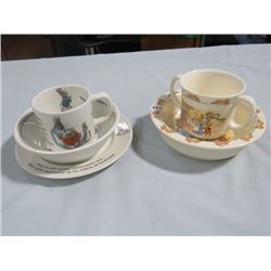 RABBIT DISHES, ROYAL DOULTON SET, WEDGEWOOD SET (3)