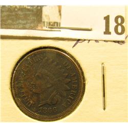 1866 Indian Head Cent, EF, pitted.