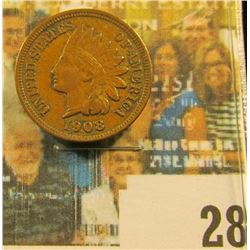 1908 P Indian Head Cent, EF.