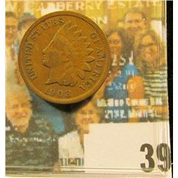 1908 S Indian Head Cent, Fine.