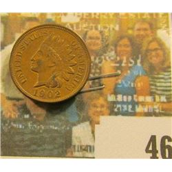 1902 Indian Head Cent, Nice Chocolate Brown AU.