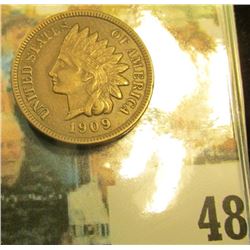 1909 Indian Head Cent, Nice Chocolate Brown AU.
