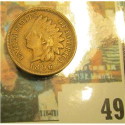 1896 Indian Head Cent, Brown EF.