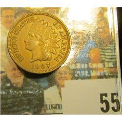 1907 Indian Head Cent, Brown EF-AU.