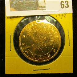 "You Are/Invited to/Boston/In/1948", "Life Member/Frank J. Katen/New/Haven,/Conn./A.N.A.", 32mm, bra