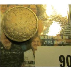 1898 Canada Silver Dime, Good.