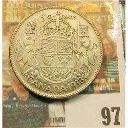 1938 Canada Half Dollar, VF.