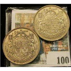 1946 & 49 Canada Half Dollars, VF-EF.