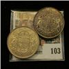 Image 1 : 1953 Small & Large Date Canada Silver Half Dollars, both EF.