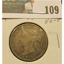 1883 H Canada Silver Quarter, VG-F.