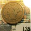 Image 1 : 1851 U.S. Braided Hair Large Cent, VG.