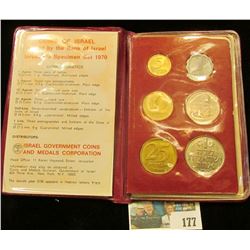 Coins of Israel Issued by the Bank of Israel Jerusalem Specimen Set 1970. Six-pieces.