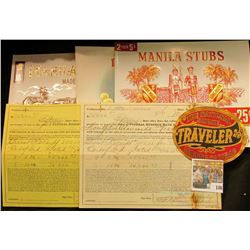 (4) Attractive near mint condition Cigar Box labels & May 6, 1920 $75,000 Collateral U.S. Certificat