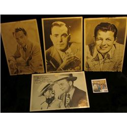 (4) different autographed B & W still Photos of famous Movie Stars including Pat O'Brien, Casa Blanc
