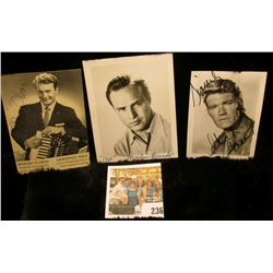 (3) different autographed B & W still Photos of famous Movie Stars including Chuck Connors, Myron Fl
