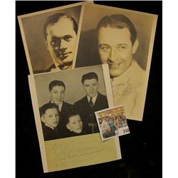 (3) different autographed B & W still Photos of famous Movie Stars including Monte Blue, Pat, & y, D