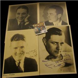 (4) different autographed B & W still Photos of famous Movie Stars including William Haines. Ken Har