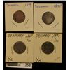 Image 12 : 1867, 1872, 1875, & 1899 Denmark One Skilling Coins, all Fine to EF; 1967 "R& McNally" Road Atlas (u