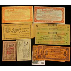 Group of very early 1900 era Scrip including Franklin Mills, Rexall, Duke's Mixture, & more.