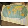 Image 1 : Pair of Large Western Union World Maps. These are both identical & Wall Size.