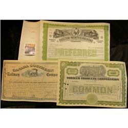 100 Shares "Tobacco Products Corporation", January 28, 1926; Nov. 15, 1949 "Canada Southern Railway 