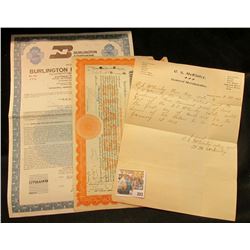 1897 letter on letter head "C.S. McKinley General Merch& ise"; 100 Shares "Tobacco Products Corporat