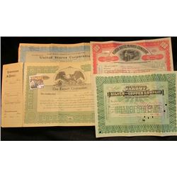 (5) Different Stock Certificates dating back as far as 1906 & including 100 Shares of "North Butte M