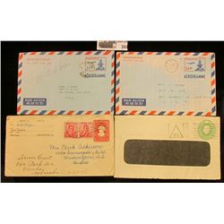 (4) Korea, Philippines & Great Britain Used Embosed Covers.
