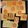 Image 1 : (10) Cut Squares Used 2c Washington Embosed Stamps from Postal Cards. Cat. No. U411.