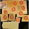 Image 2 : (10) Cut Squares Used 2c Washington Embosed Stamps from Postal Cards. Cat. No. U411.
