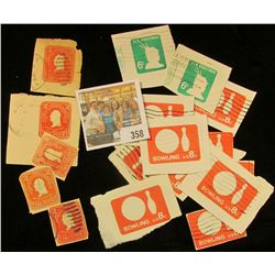 (5) 2c Washington, No. U385, (5) 6c Liberty, NoU561, (8) 8c Bowling No. U563 Cut Squares from Postal