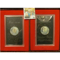 Pair of 1971 S Proof Silver Eisenhower Dollars in original boxes of issue.  Choice condition with gr