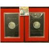 Image 1 : Pair of 1971 S Proof Silver Eisenhower Dollars in original boxes of issue.  Choice condition with gr