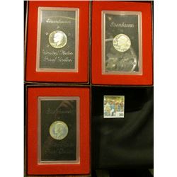 One each 1971 S, 72 S, & 73 S Proof Silver Eisenhower Dollars in original boxes of issue.  At one ti