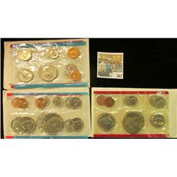 1971, 73, & 75 U.S. Mint Sets. In original packs & cellophane as issued. (total face value $9.48)