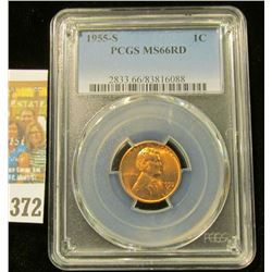 1955 S Lincoln Cent. Slabbed PCGS MS66RD