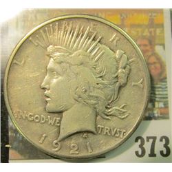 1921 P U.S. Peace Silver Dollar, Choice VF. A really scarce issue only minted in the month of Decemb