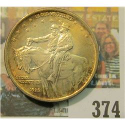 1925 Stone Mountain Commemorative Half Dollar, Splendid Toning adding to irridescent field of stars 