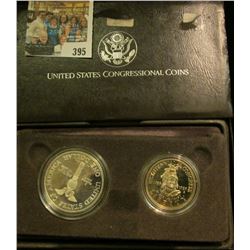 1989 S Bicentennial of Congress Two-Coin Proof Set in original case of issue. Contains the Silver Do
