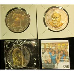 "The Liberty Bell", "Benjamin Franklin", & "Winston Spencer Churchill" Double Eagle Gold overlay Med