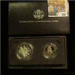 1989 S Bicentennial of Congress Two-Coin Proof Set in original case of issue. Contains the Silver Do