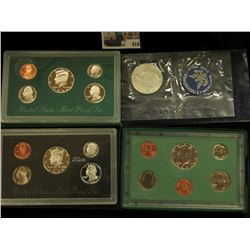 1991 Denver Mint Bank Annual Brilliant Uncirculated Set in green box; 1971 S Silver Brilliant Uncirc