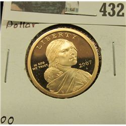 2007 S Proof 68 Native American Indian 'Golden' Dollar.