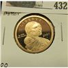 Image 1 : 2007 S Proof 68 Native American Indian 'Golden' Dollar.