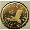 Image 2 : 2007 S Proof 68 Native American Indian 'Golden' Dollar.