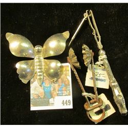Silver-colored Sugar Candy Mold & Butterfly; & a Sterling Silver "Klip-Klip Premo" Handled Nail Clip